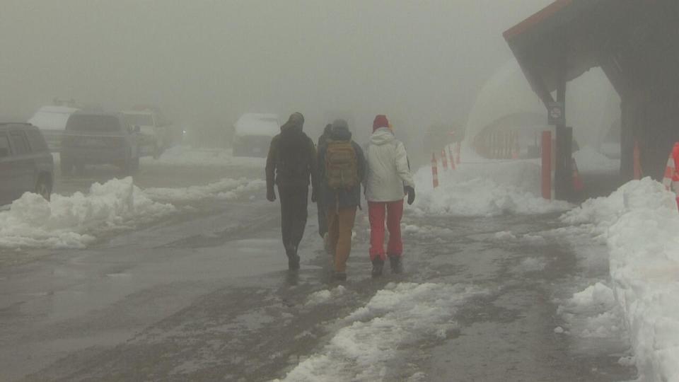 Людей можно увидеть на курорте Mount Seymour Resort на северном берегу Ванкувера, 17 ноября. Mount Seymour — один из курортов, дата открытия которого наступит чуть позже, в декабре.
