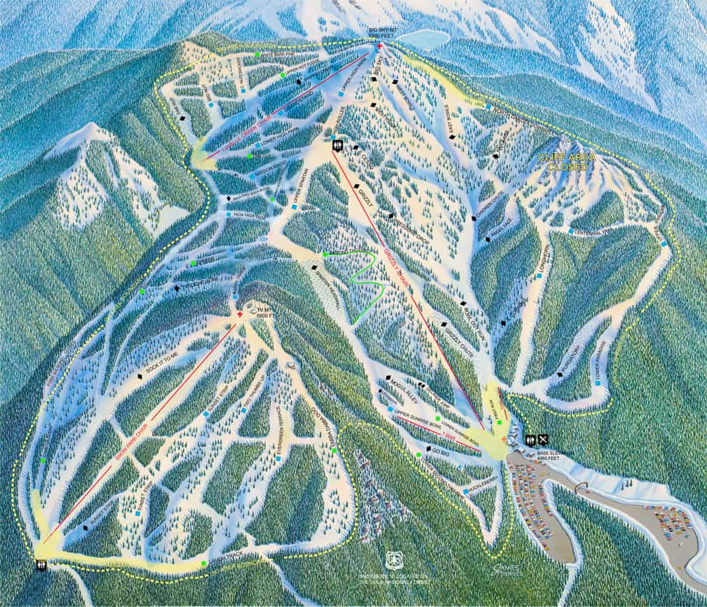 Стул упал на землю в Монтане Snowbowl