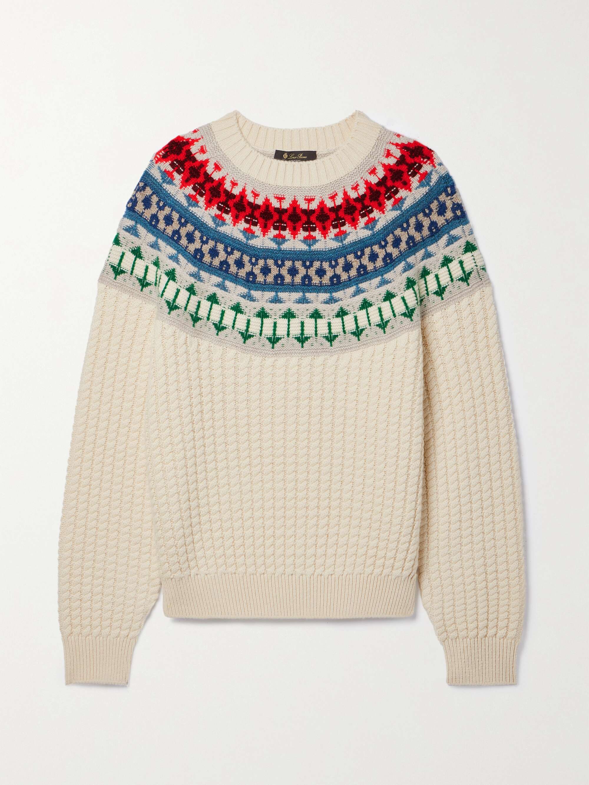 Кашемировый свитер жаккардовой вязки Noel Fair Isle