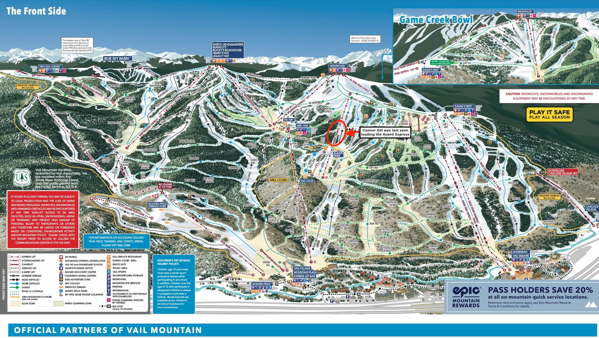Подъем Avanti Express в Vail Mountain, CO