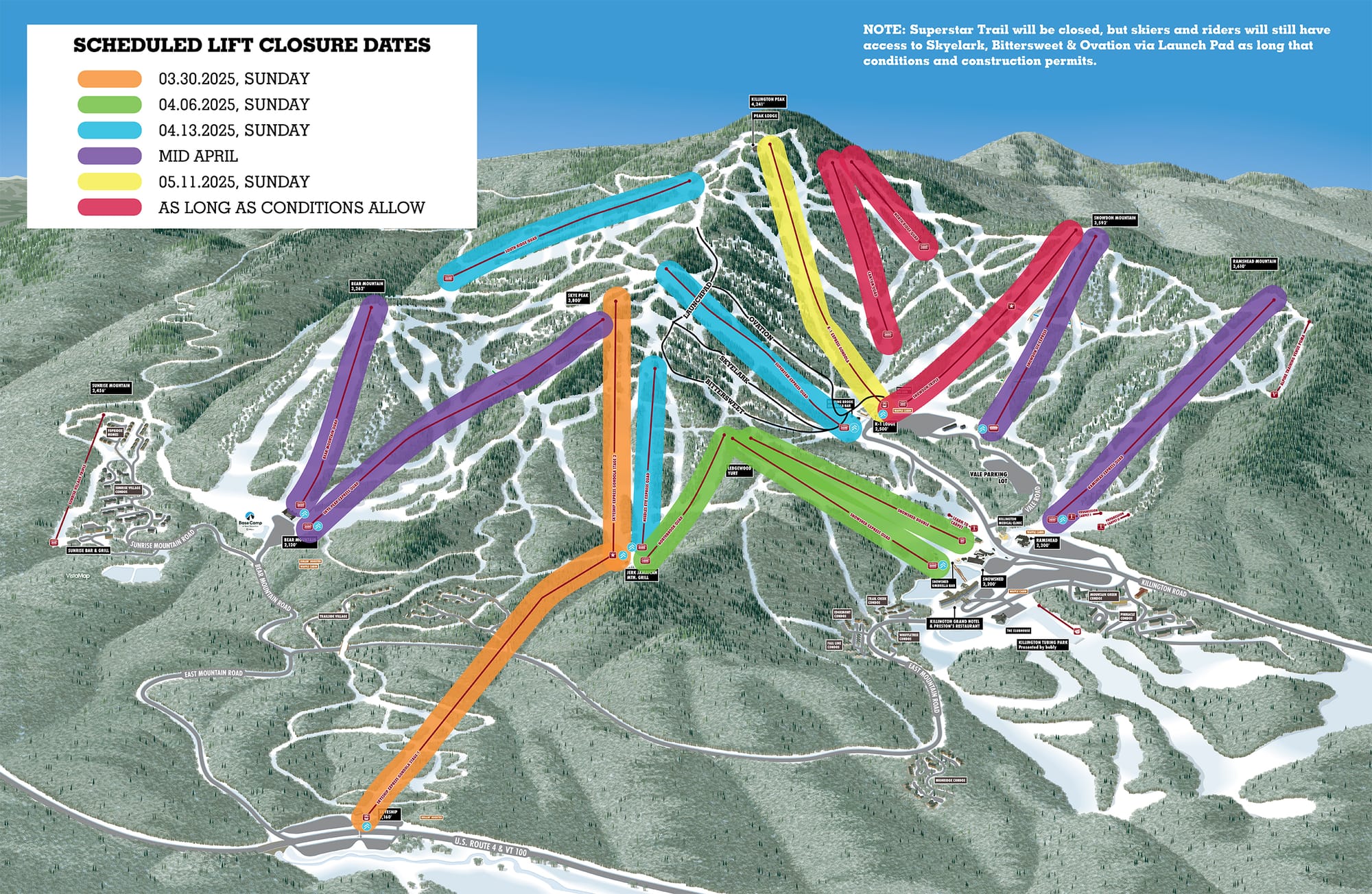 Киллингтон объявляет о различных планах Spring Skiing в рамках обновлений в 32 миллиона долларов