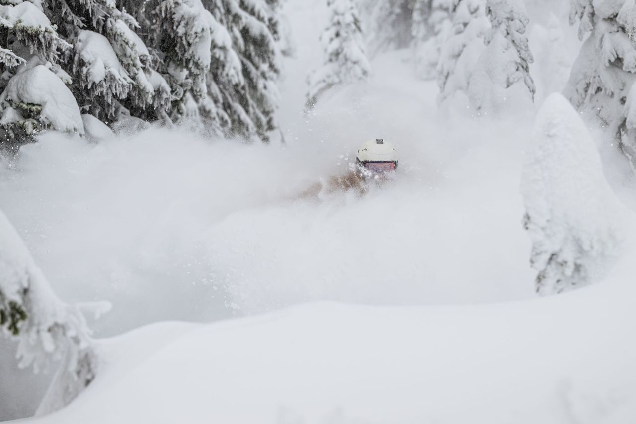 Big White Ski Resort, Британская Колумбия, Канада, показывает одни из лучших лыжных лыж в Северной Америке