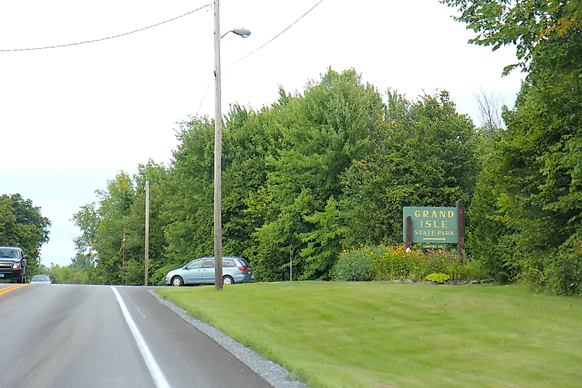 Вход в государственный парк Гранд-Айл в Вермонте.