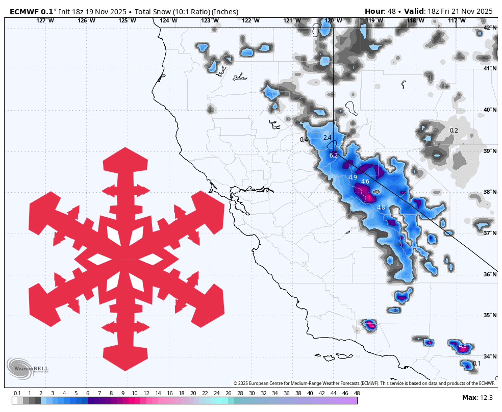 Прогноз SnowBrains: Калифорния завершит неделю