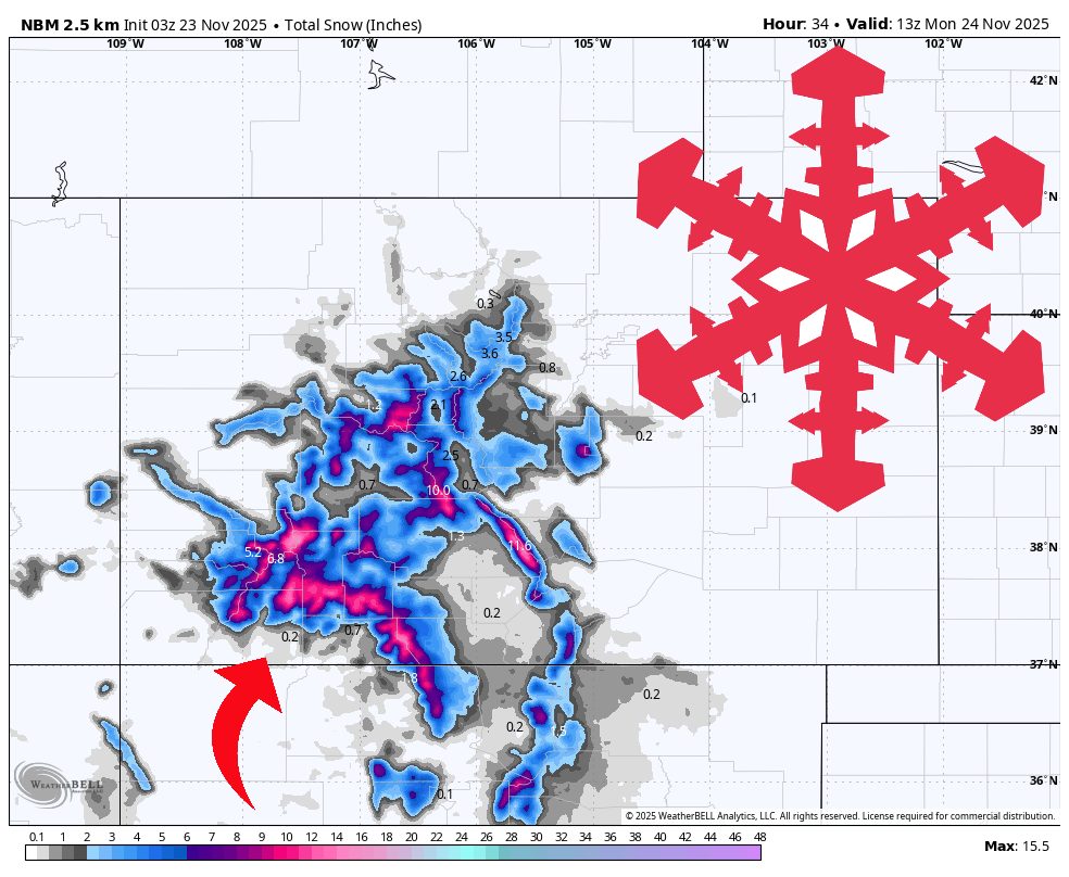 Прогноз SnowBrains: снежное воскресенье на юго-западе Колорадо
