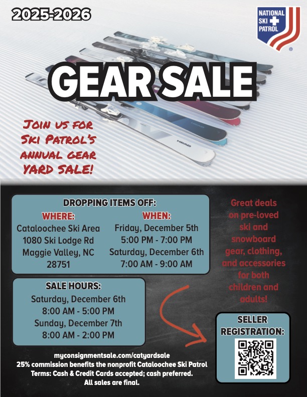 Ежегодная распродажа комплекта снаряжения Cataloochee Ski Patrol на эти выходные