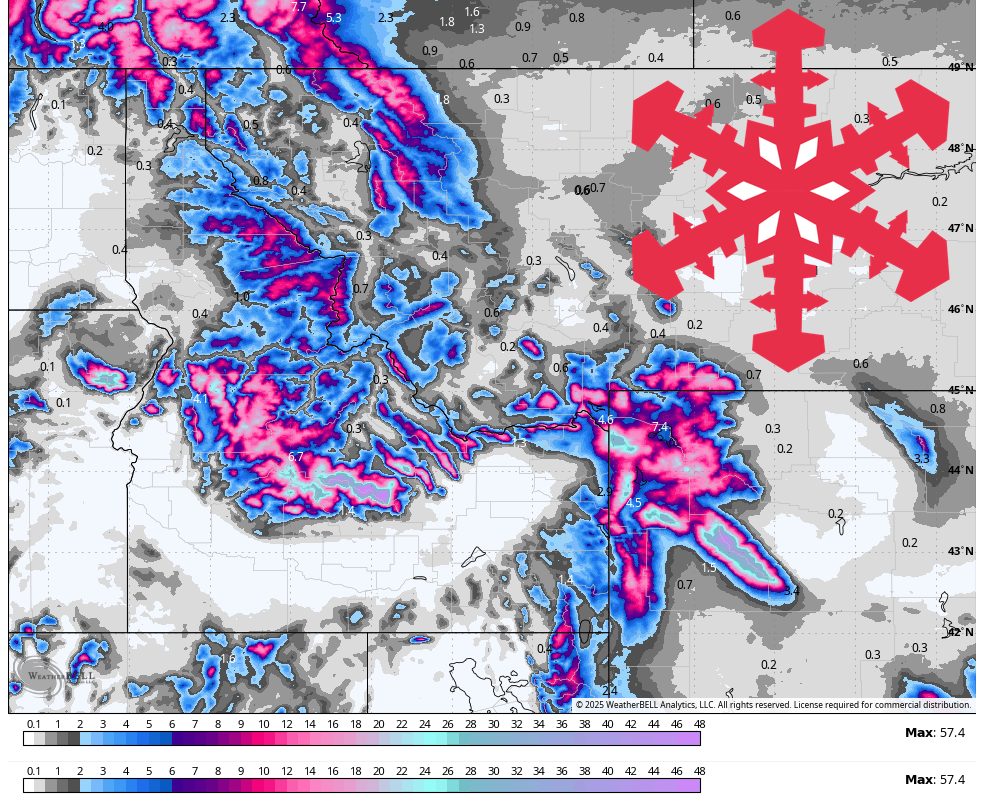 Прогноз SnowBrains: от 6 до 20 дюймов для Северных Скалистых гор